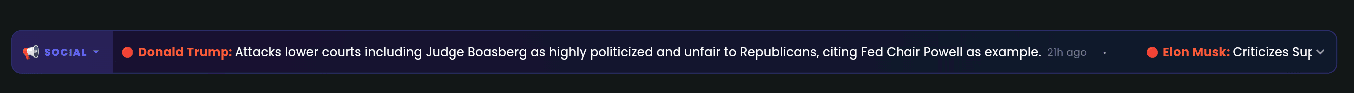 Truth Social & X Live Feed